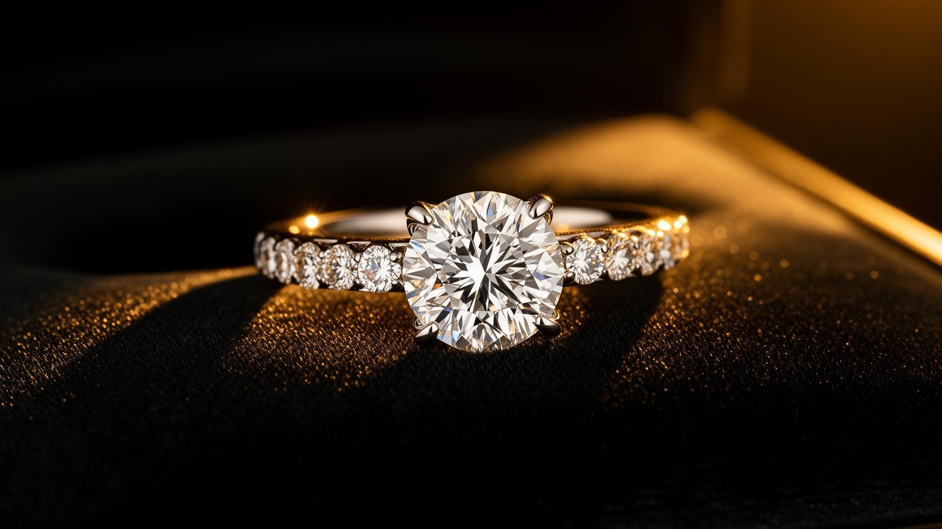 Milvan diamond solitaire on velvet